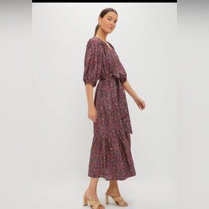 Tuckernuck Lyles Raspberry Floral Midi Dress